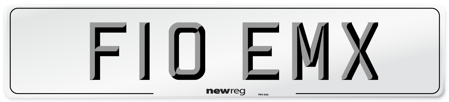 F10 EMX Number Plate from New Reg